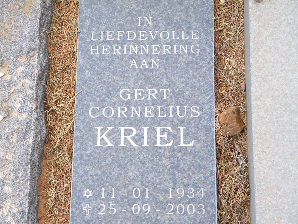 KRIEL Gert Cornelius 1934-2003