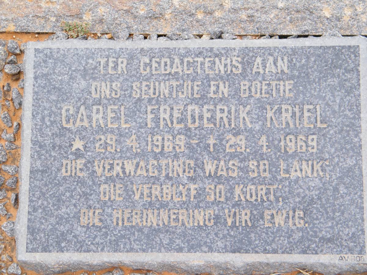 KRIEL Carel Frederik 1969-1969
