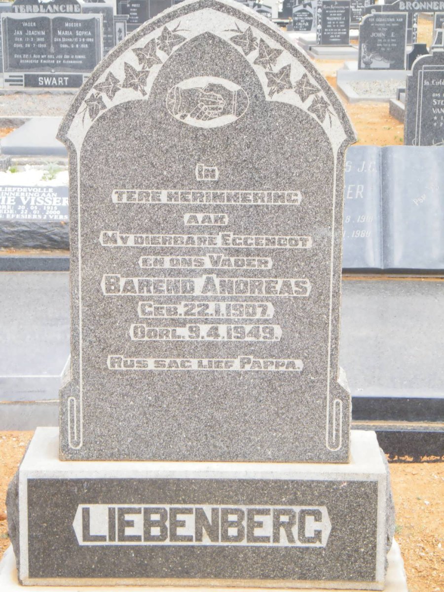 LIEBENBERG Barend Andreas 1907-1949