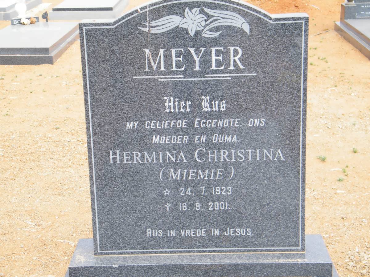 MEYER Hermina Christina 1923-2001