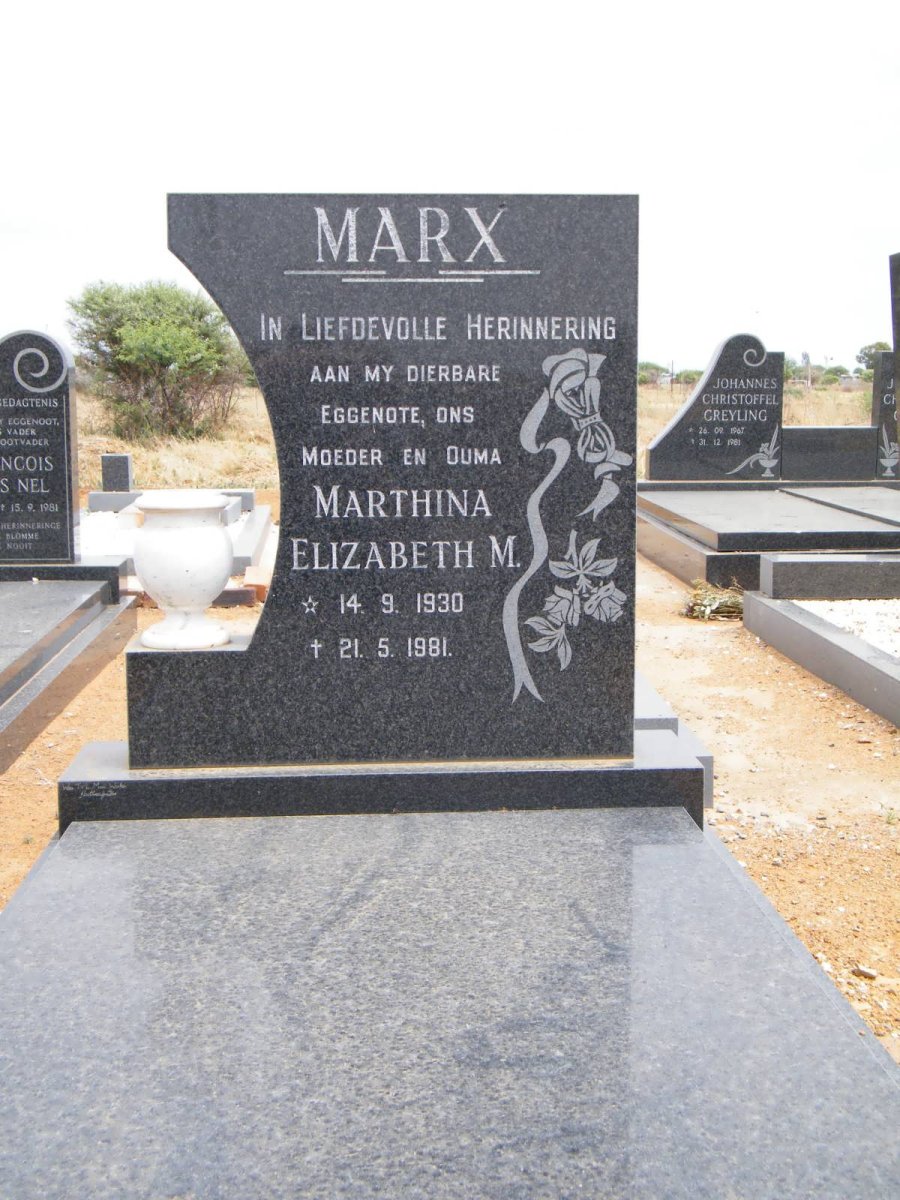 MARX Marthina Elizabeth M. 1930-1981