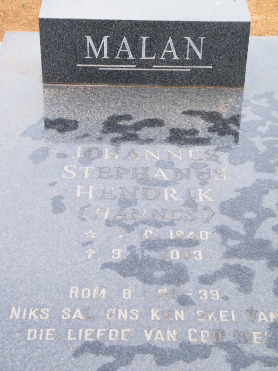 MALAN Johannes Stephanus Hendrik 1940-2003