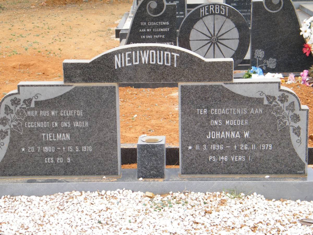 NIEUWOUDT Tielman 1900-1976 &amp; Johanna W. 1896-1979