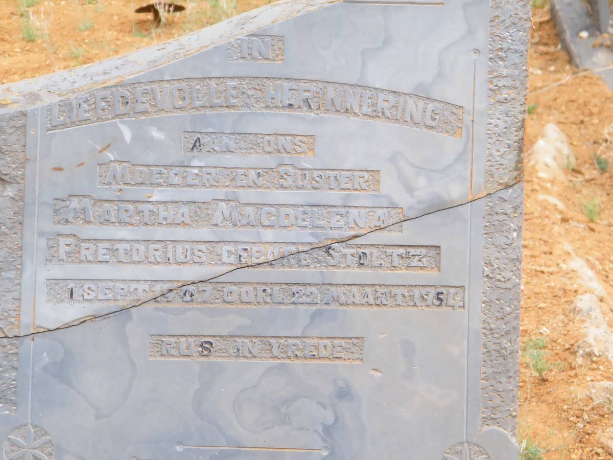 PRETORIUS Martha Magdelena nee STOLTZ 1907-1954