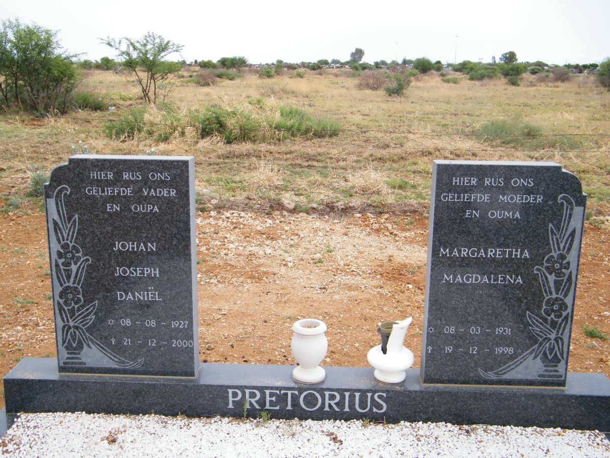 PRETORIUS Johan Joseph Daniël 1927-2000 &amp; Margaretha Magdalena 1931-1998