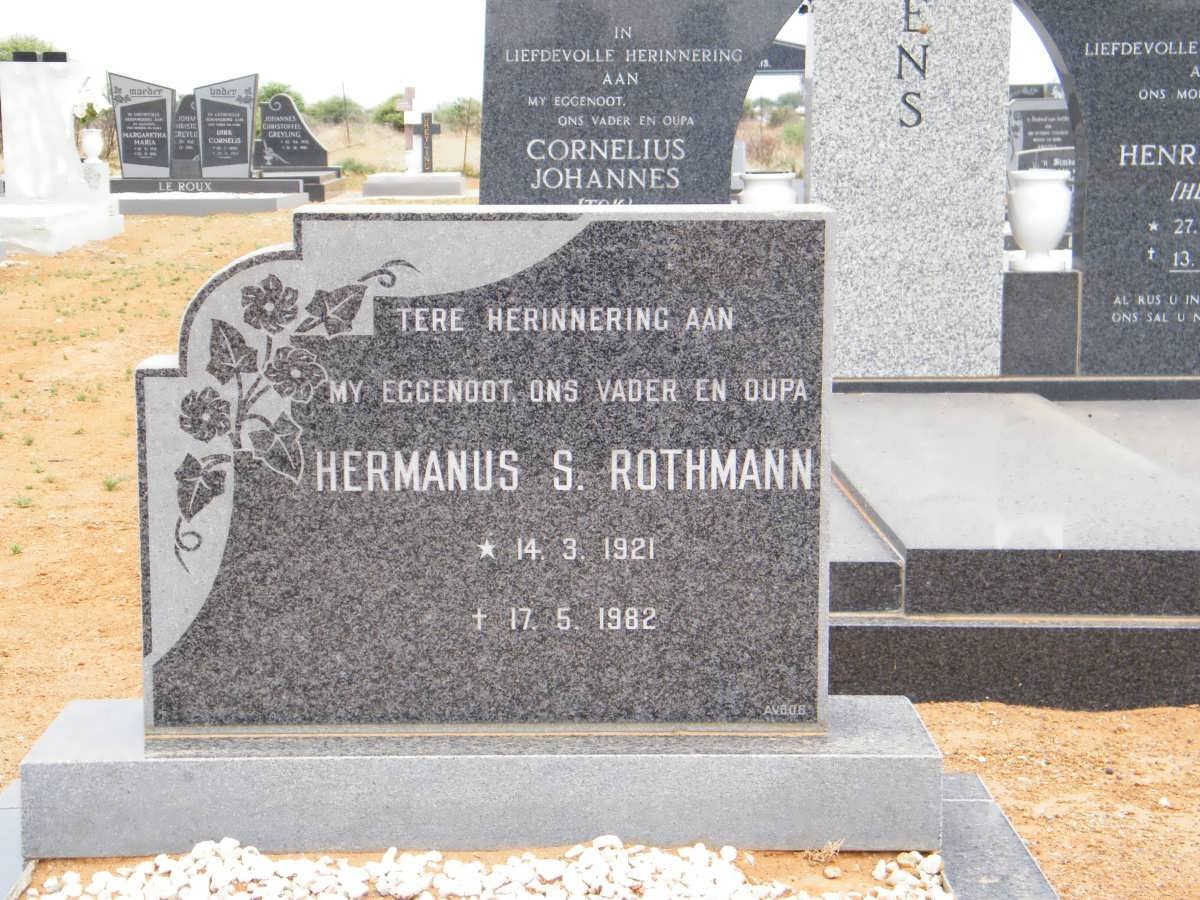 ROTHMANN Hermanus S. 1921-1982