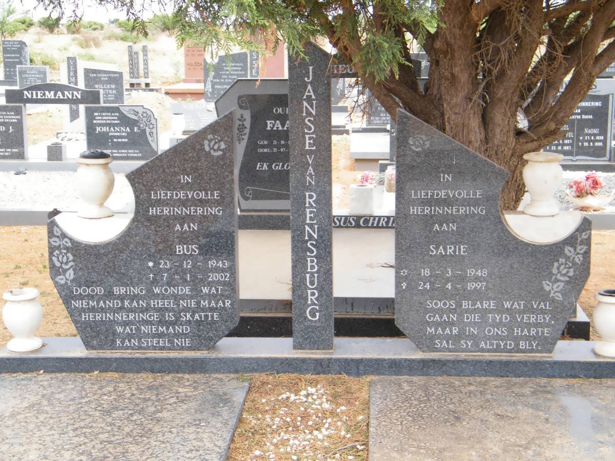 RENSBURG Bus, Janse van 1943-2002 &amp; Sarie 1948-1997
