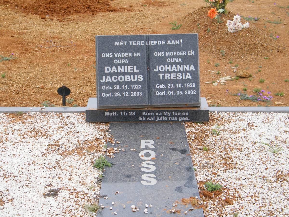 ROSS Daniel Jacobus 1922-2003 &amp; Johanna Tresia 1929-2002
