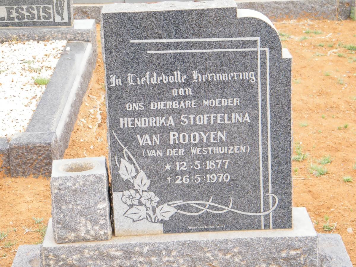 ROOYEN Hendrika Stoffelina, van nee VAN DER WESTHUIZEN 1877-1970