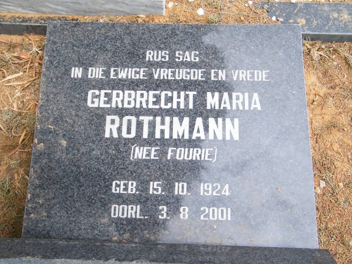 ROTHMAN Gerbrecht Maria nee FOURIE 1924-2001