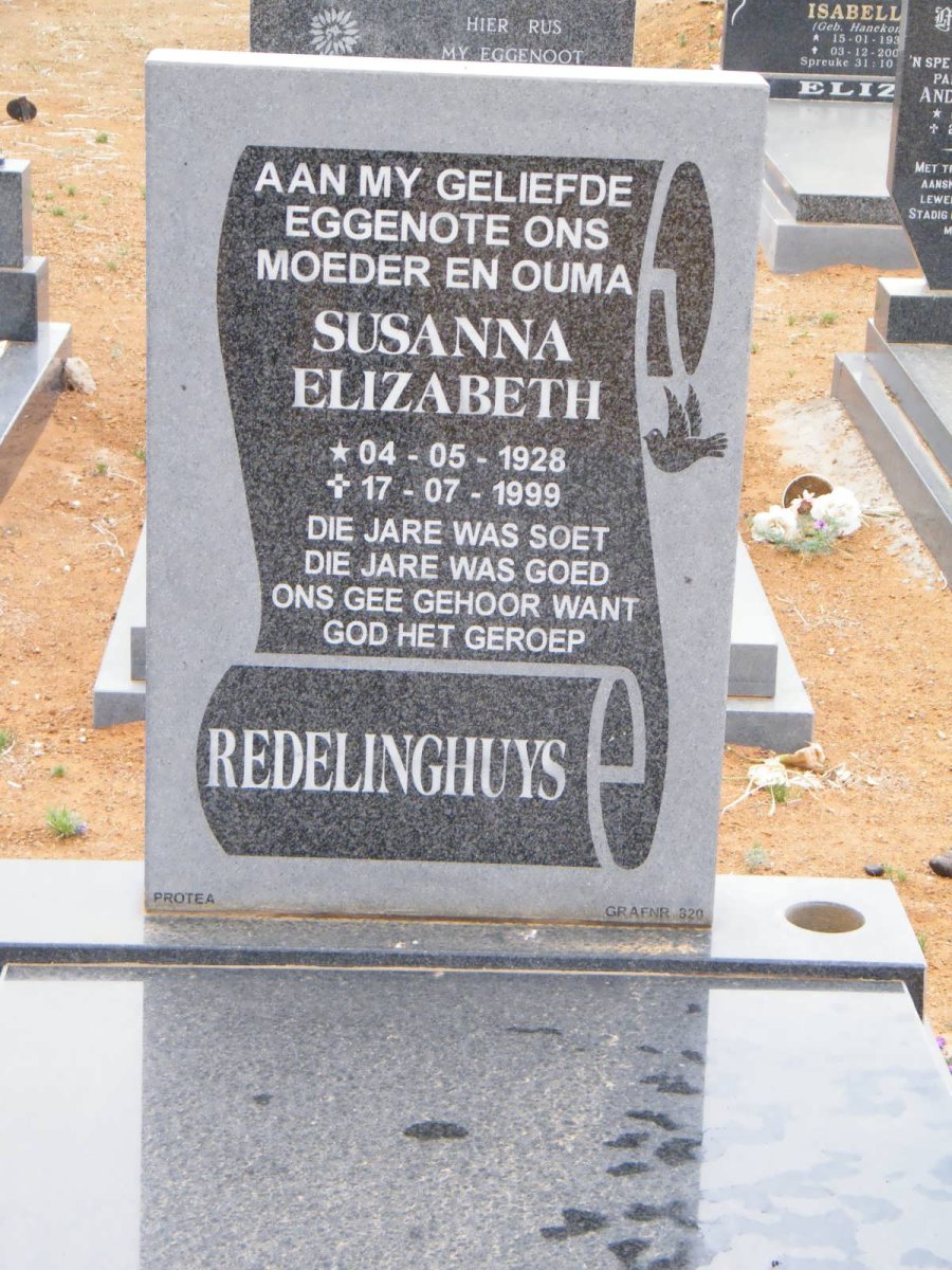 REDELINGHUYS Susanna Elizabeth 1928-1999