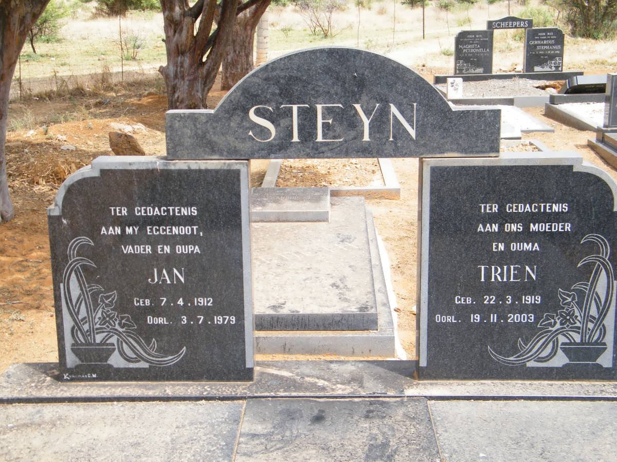 STEYN Jan 1912-1979 &amp; Trien 1919-2003