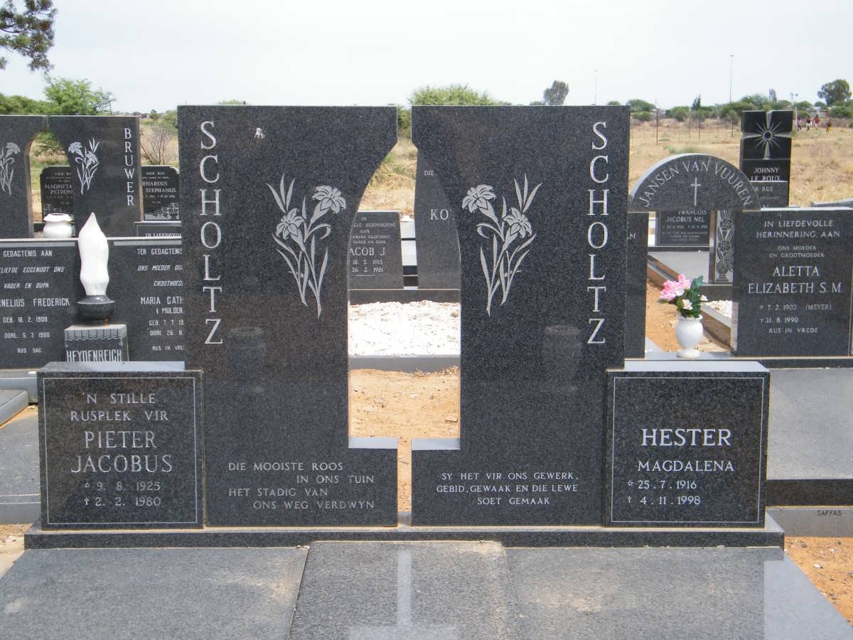 SCHOLTZ Pieter Jacobus 1925-1980 &amp; Hester Magdalena 1916-1998