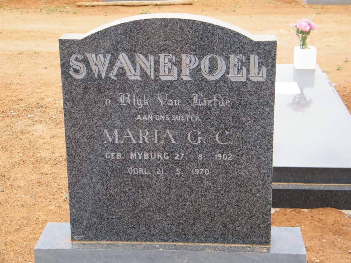 SWANEPOEL Maria G.C. nee MYBURG 1902-1970