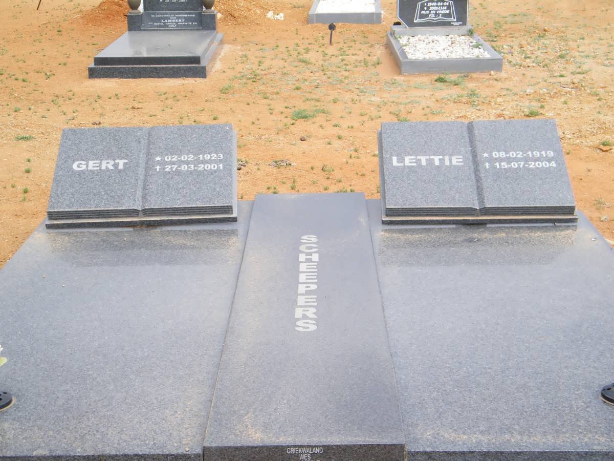 SCHEEPERS Gert 1923-2001 &amp; Lettie 1919-2004