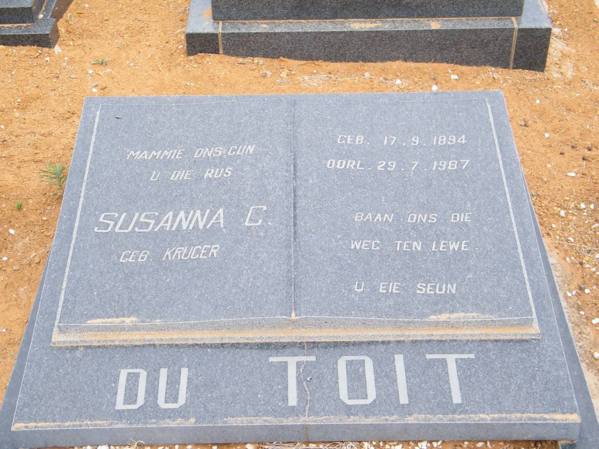 TOIT Susanna C., du nee KRUGER 1894-1987