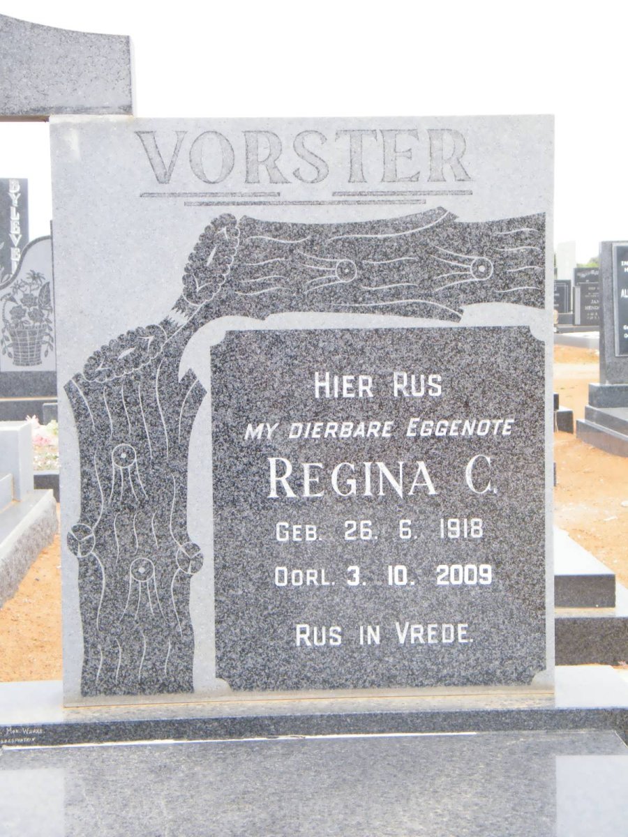 VORSTER Regina C. 1918-2009