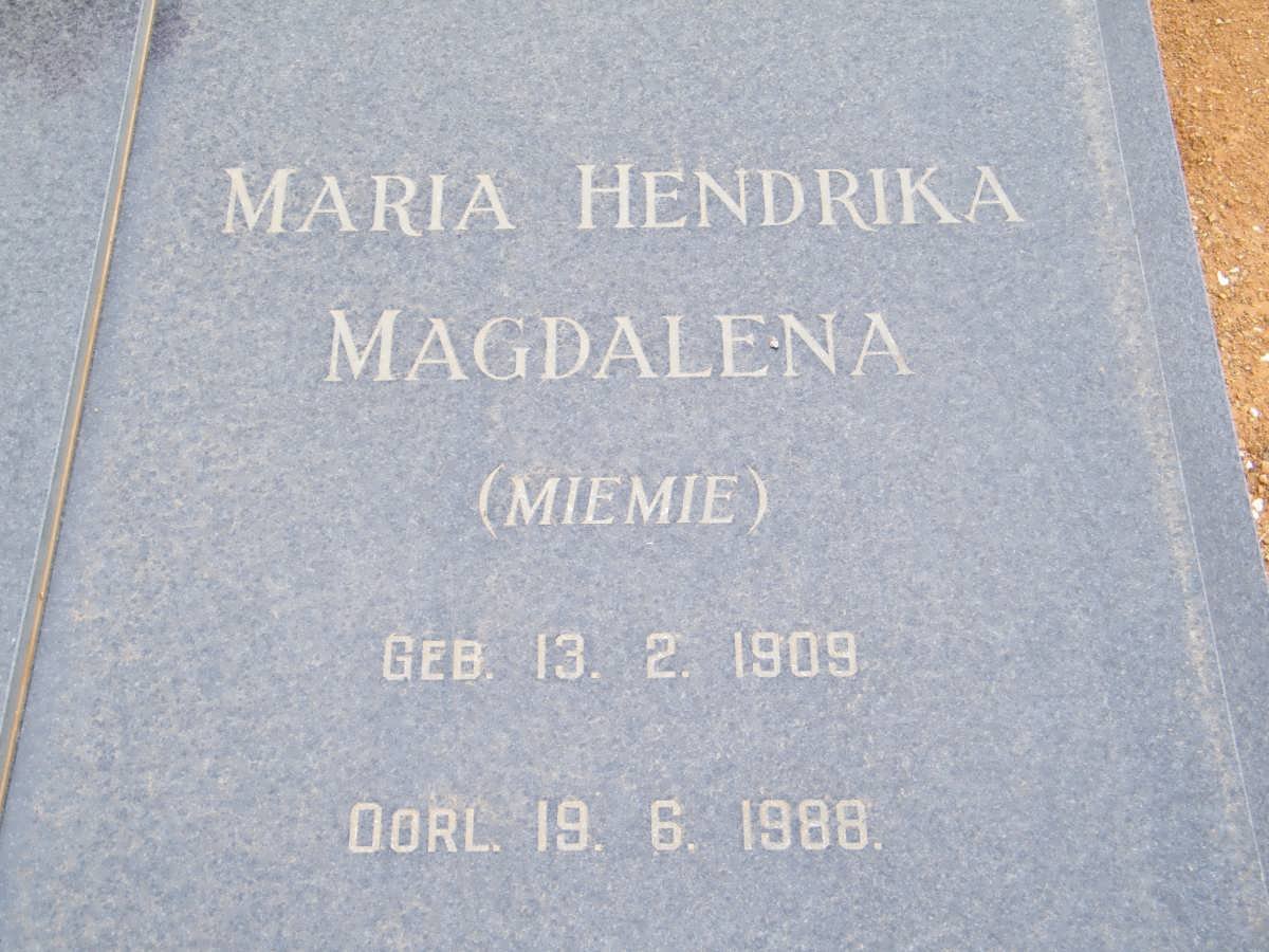 VOSSER Maria Hendrika Magdalena 1909-1988