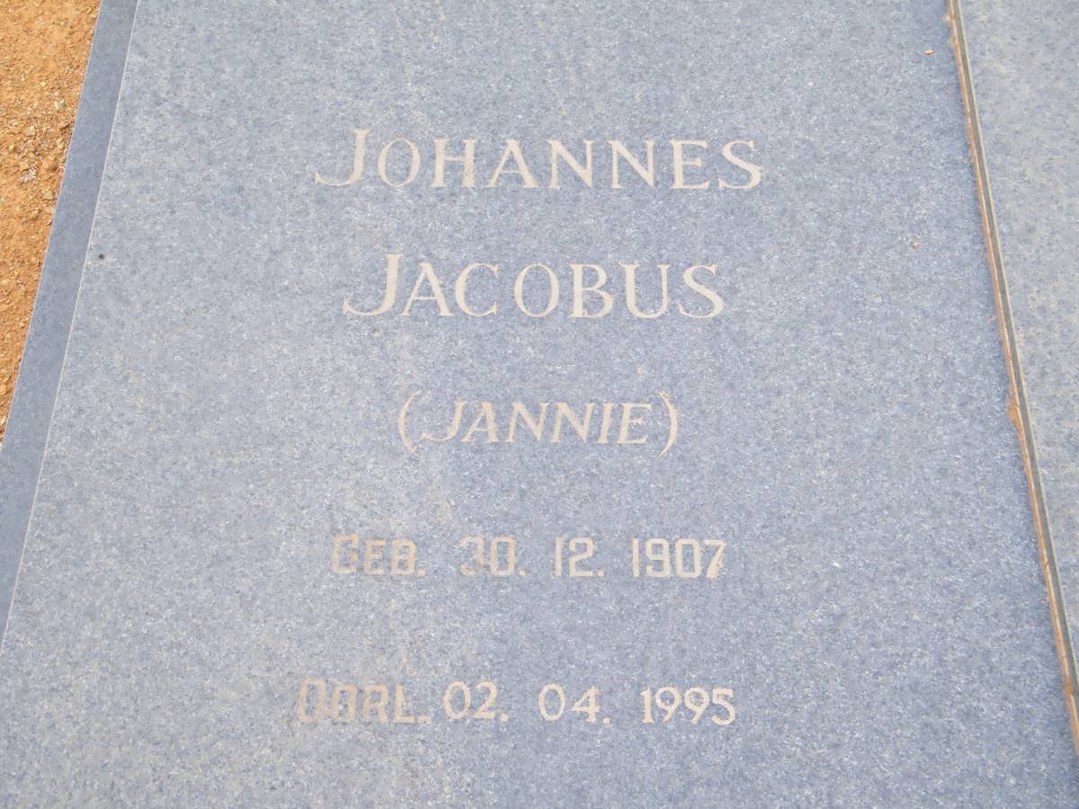 VOSSER Johannes Jacobus 1907-1995