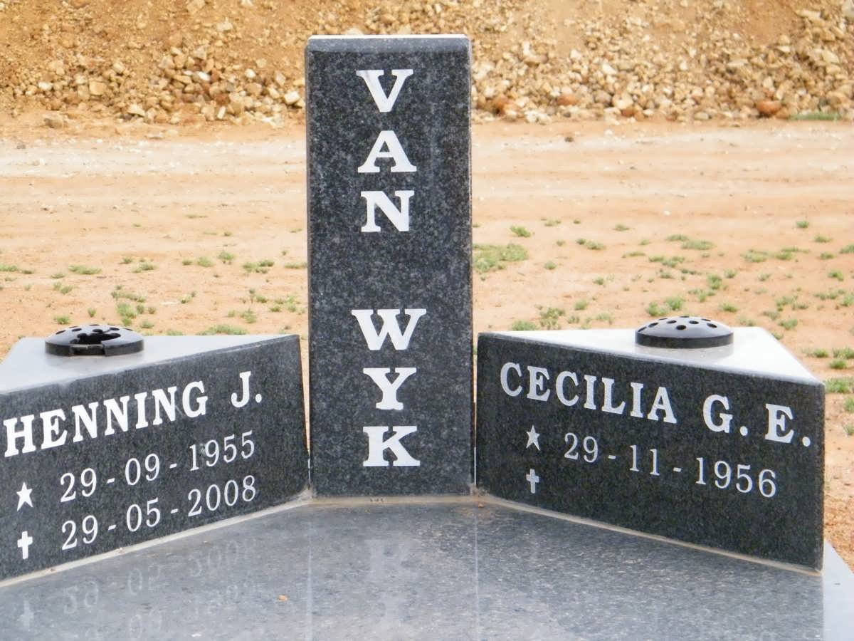 WYK Henning J., van 1955-2008 &amp; Cecilia G.E. 1956-