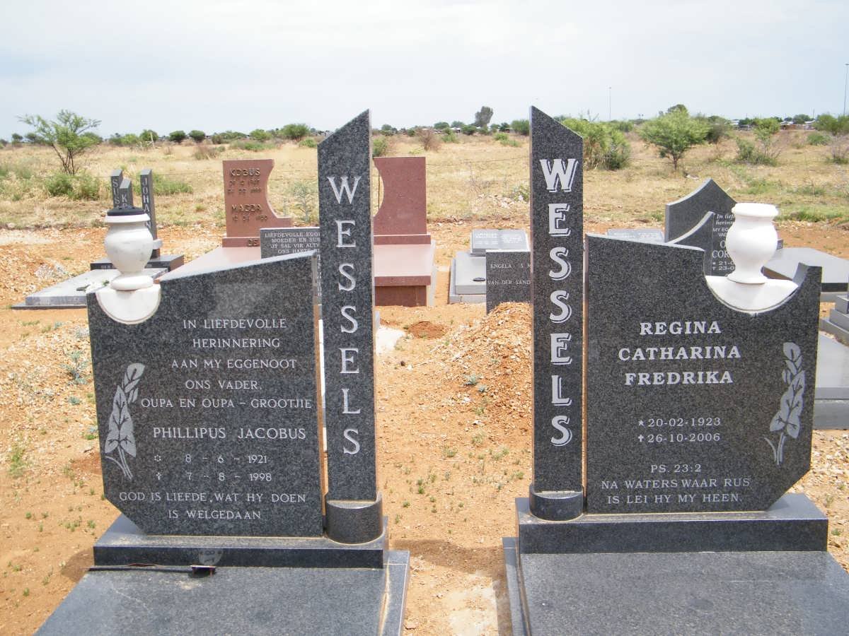 WESSELS Phillipus Jacobus 1921-1998 &amp; Regina Catharina Fredrika 1923-2006