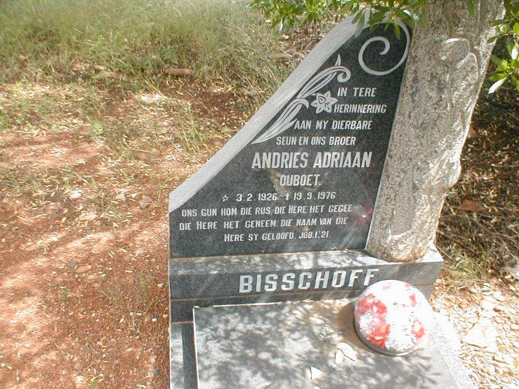 BISSCHOFF Andries Adriaan 1926-1976