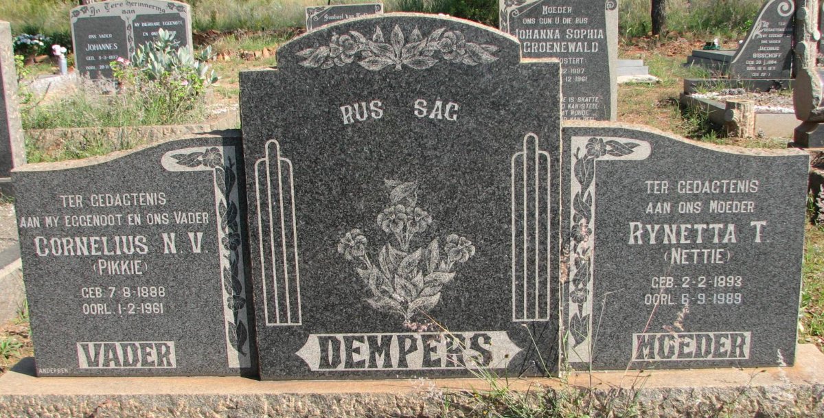 DEMPERS Cornelius N.V. 1888-1961 &amp; Rynetta T. 1893-1989