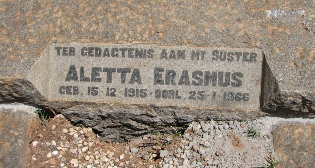 ERASMUS Aletta 1915-1966