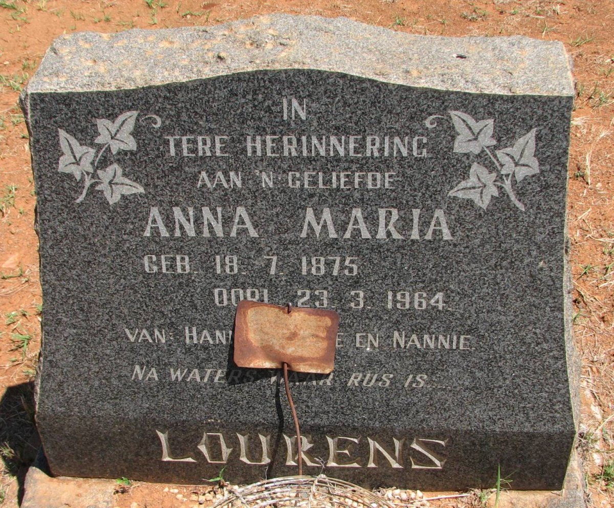 LOURENS Anna Maria 1875-1964
