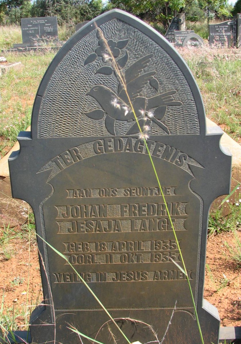 LANGE Johan Frederik Jesaja 1935-1935