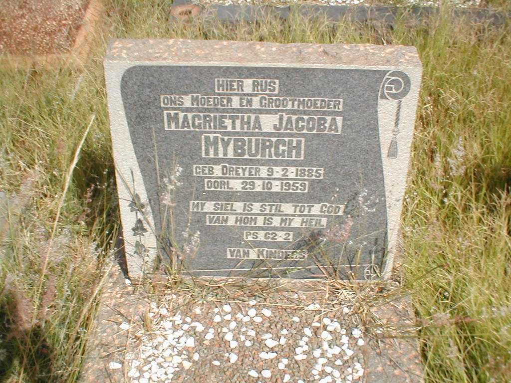 MYBURGH Magrietha Jacoba nee DREYER 1885-1959