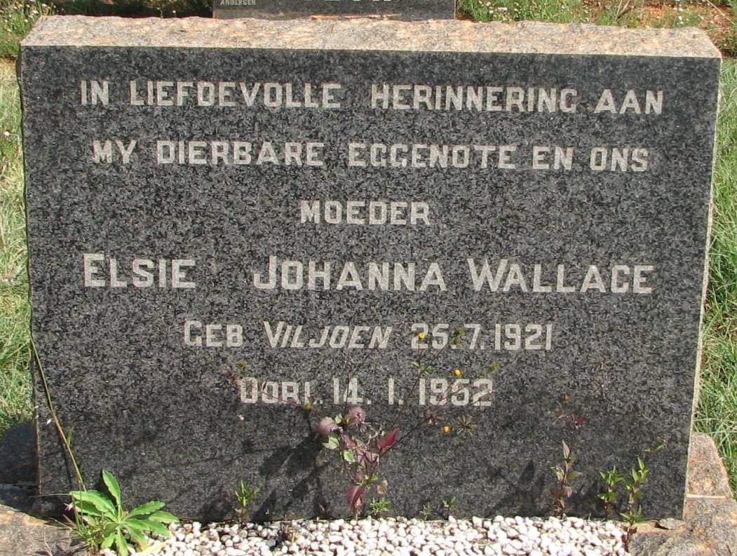 WALLACE Elsie Johanna nee VILJOEN 1921-1952