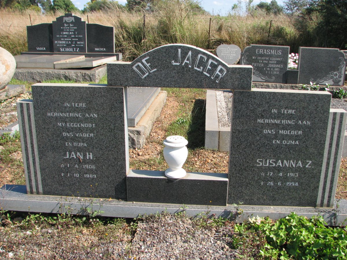 JAGER Jan H., de 1906-1989 &amp; Susanna Z. 1913-1994