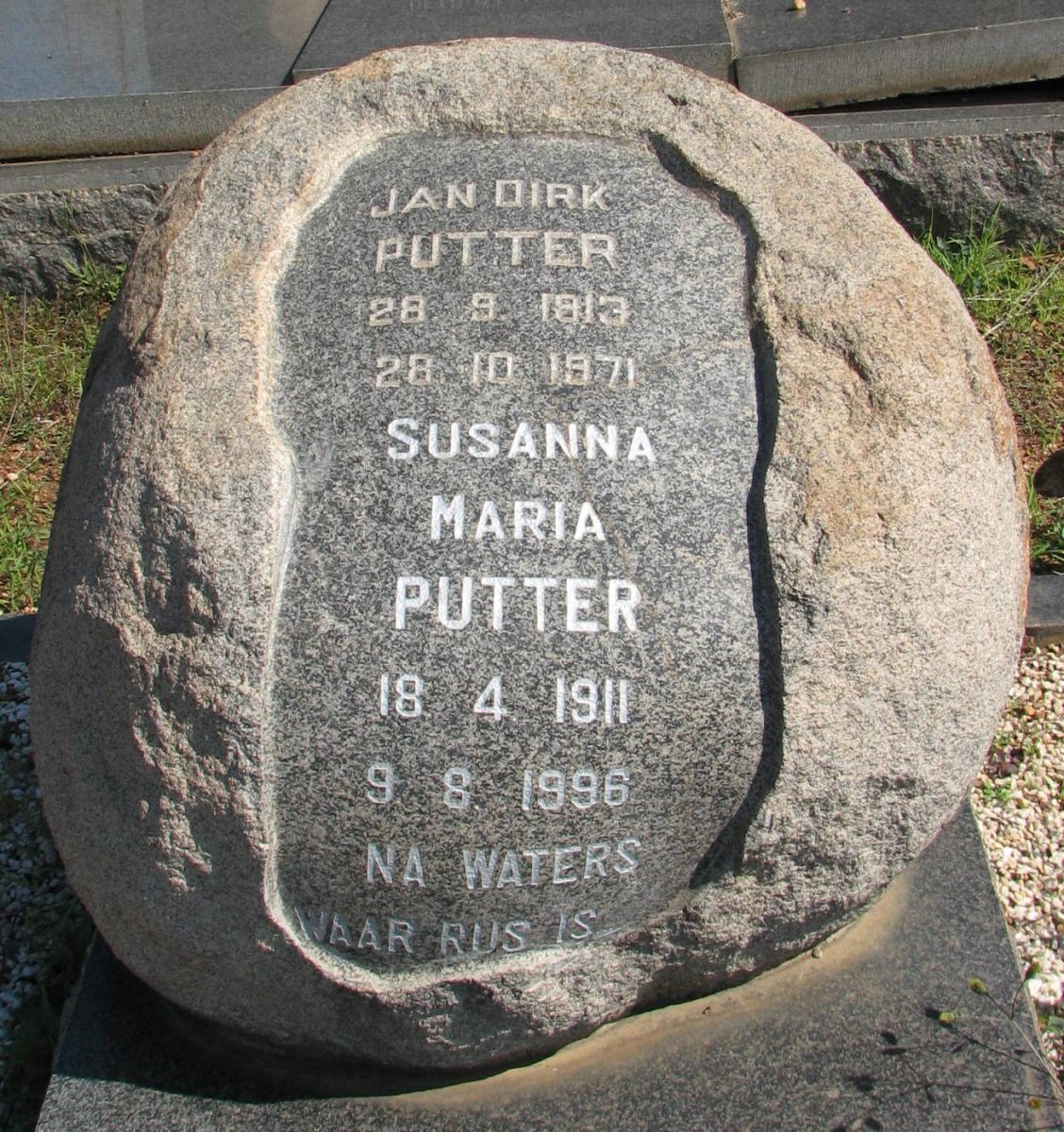 PUTTER Jan Dirk 1913-1971 &amp; Susanna Maria 1911-1996