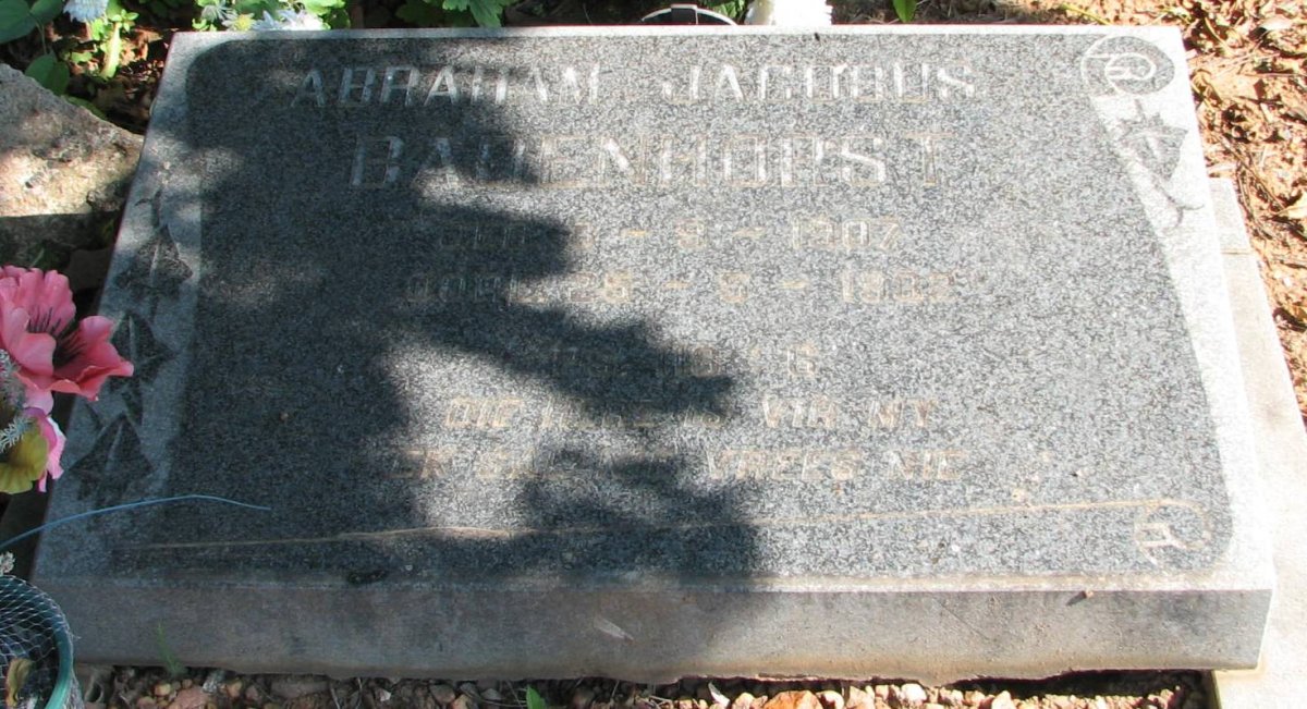 BADENHORST Abraham Jacobus 1907-1932