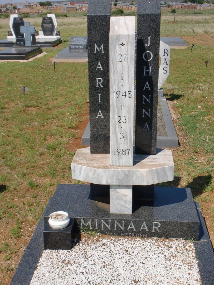 MINNAAR Maria Johanna nee VAN HEERDEN 1945-1987