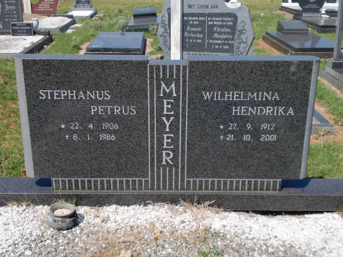 MYERS Stephanus Petrus 1906-1986 &amp; Wilhelmina Hendrika 1912-2001
