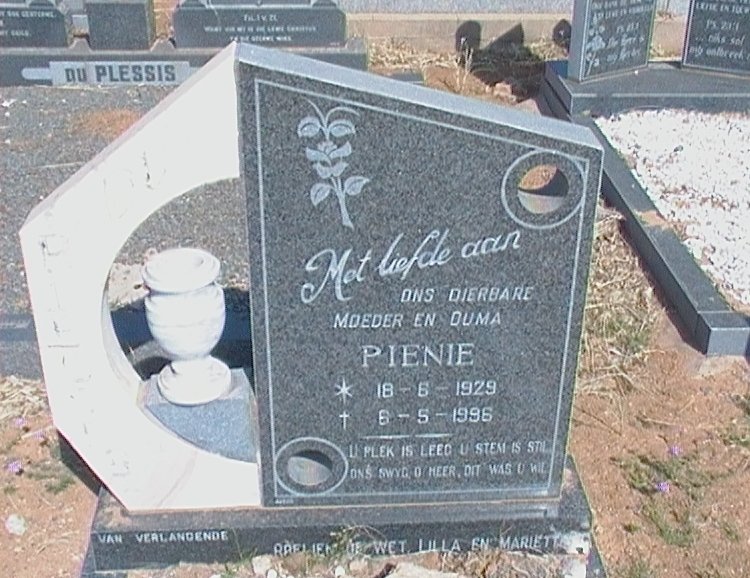 PLESSIS Pienie, du 1929-1996