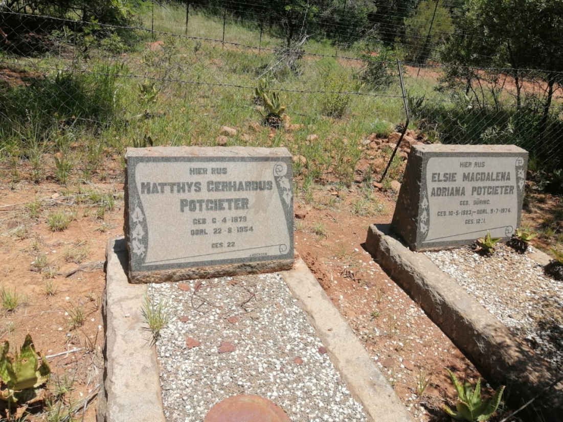 POTGIETER Matthys Gerhardus 1879-1954 :: POTGIETER Elsie Magdalena Adriana nee DURING 1883-1974