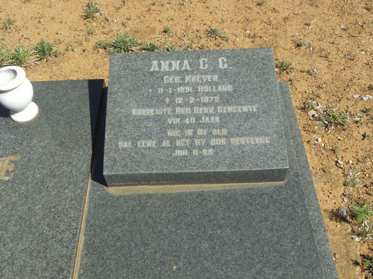ERASMUS Daniel F. 1893-1978 &amp; Anna C.G. KREVER 1891-1972