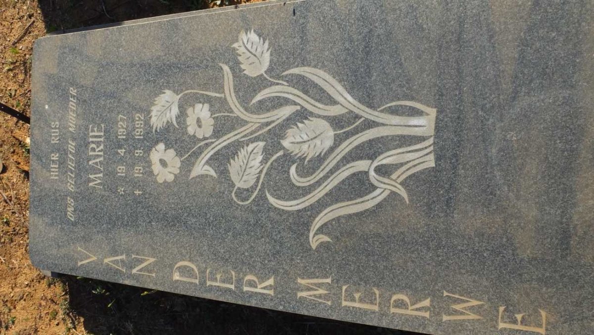 MERWE Marie, van der 1927-1992