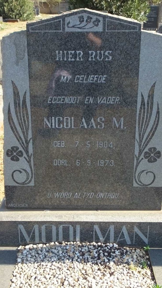 MOOLMAN Nicolaas M. 1904-1973