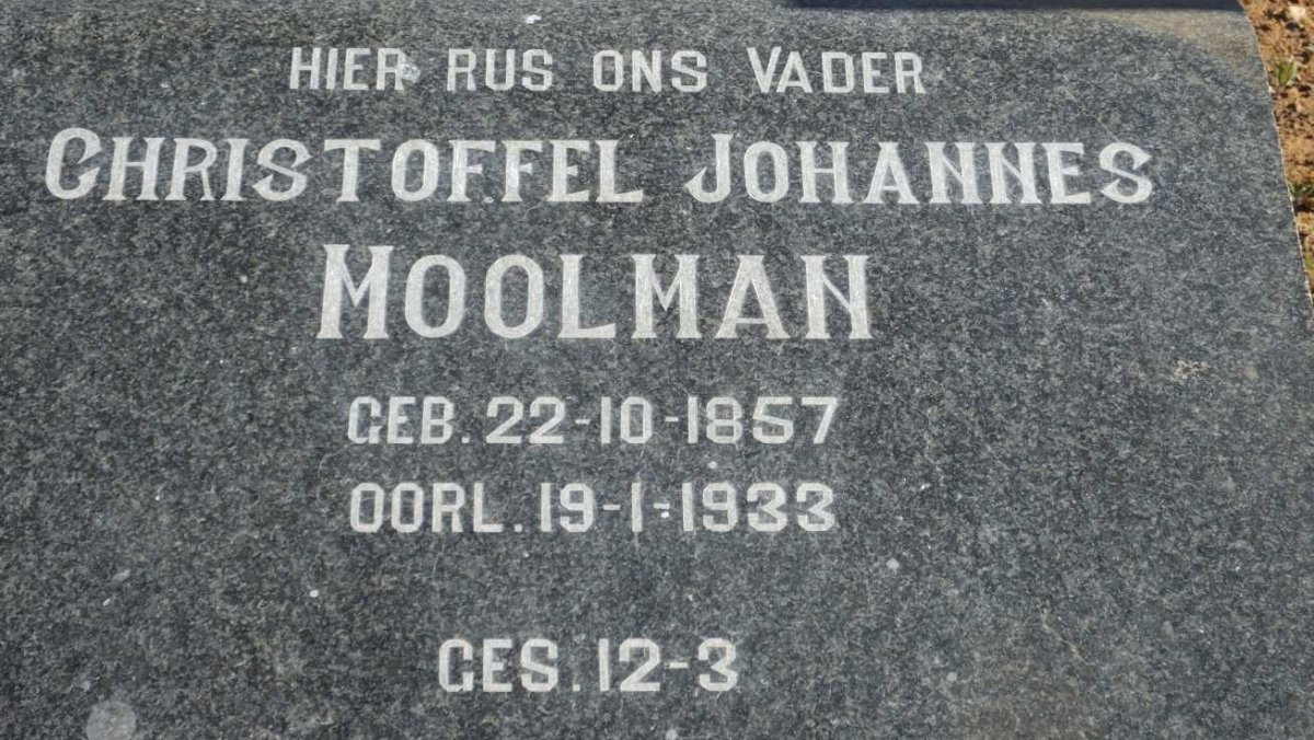 MOOLMAN Christoffel Johannes 1857-1933