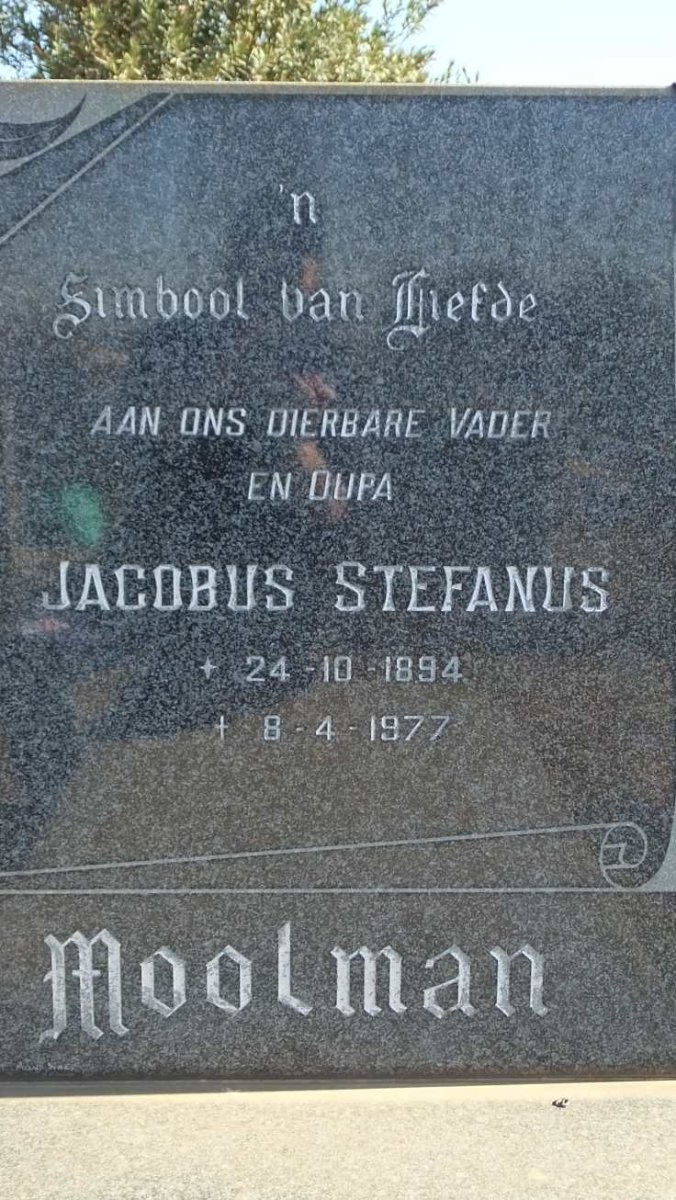 MOOLMAN Jacobus Stefanus 1894-1977