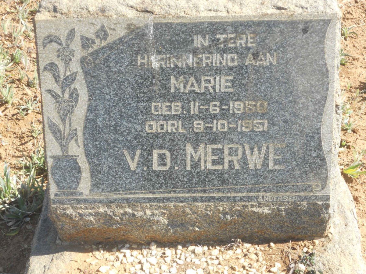 MERWE Marie, v.d. 1950-1951