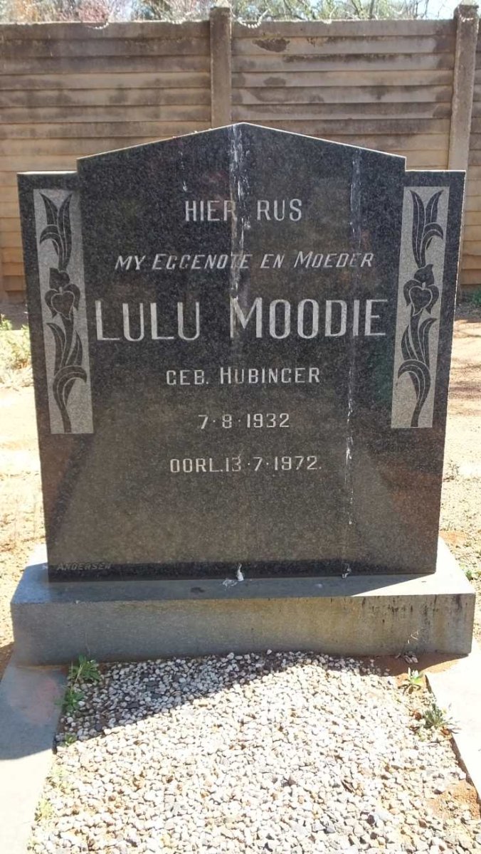 MOODIE Lulu nee HUBINGER 1932-1972
