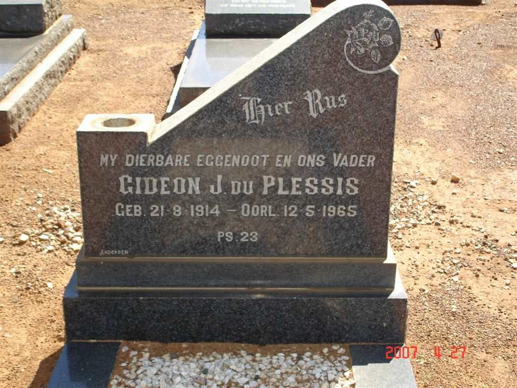 PLESSIS Gideon J., du 1914-1965