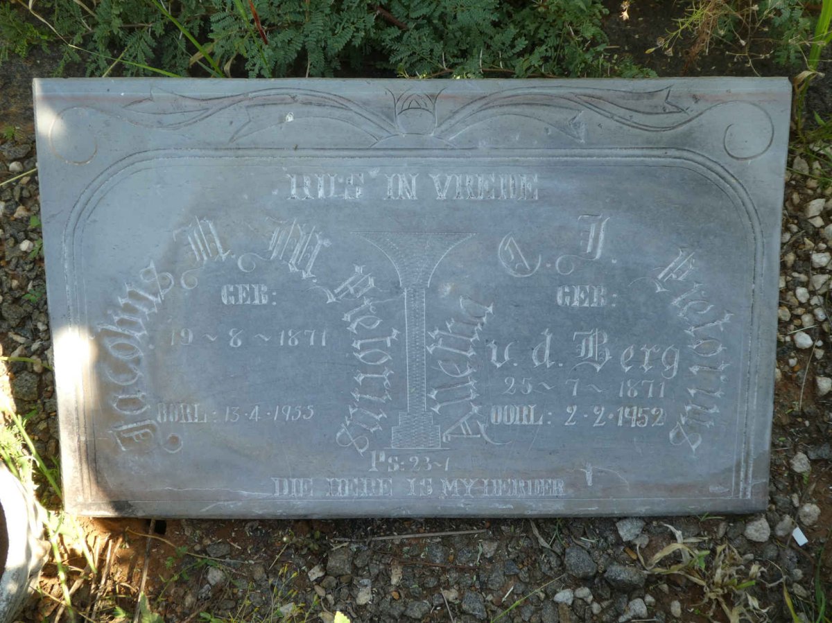 PRETORIUS Jacobus N.M. 1871-1955 &amp; Alletta C.J. V.D. BERG 1871-1952