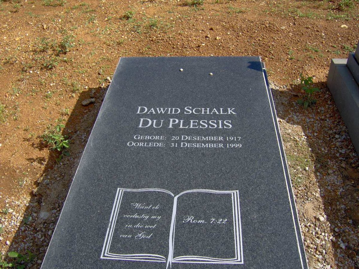 PLESSIS Dawid Schalk, du 1917-1999