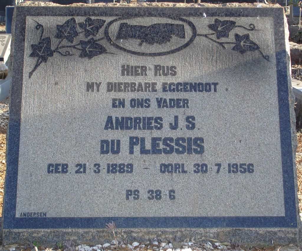 PLESSIS Andries J.S., du 1889-1956